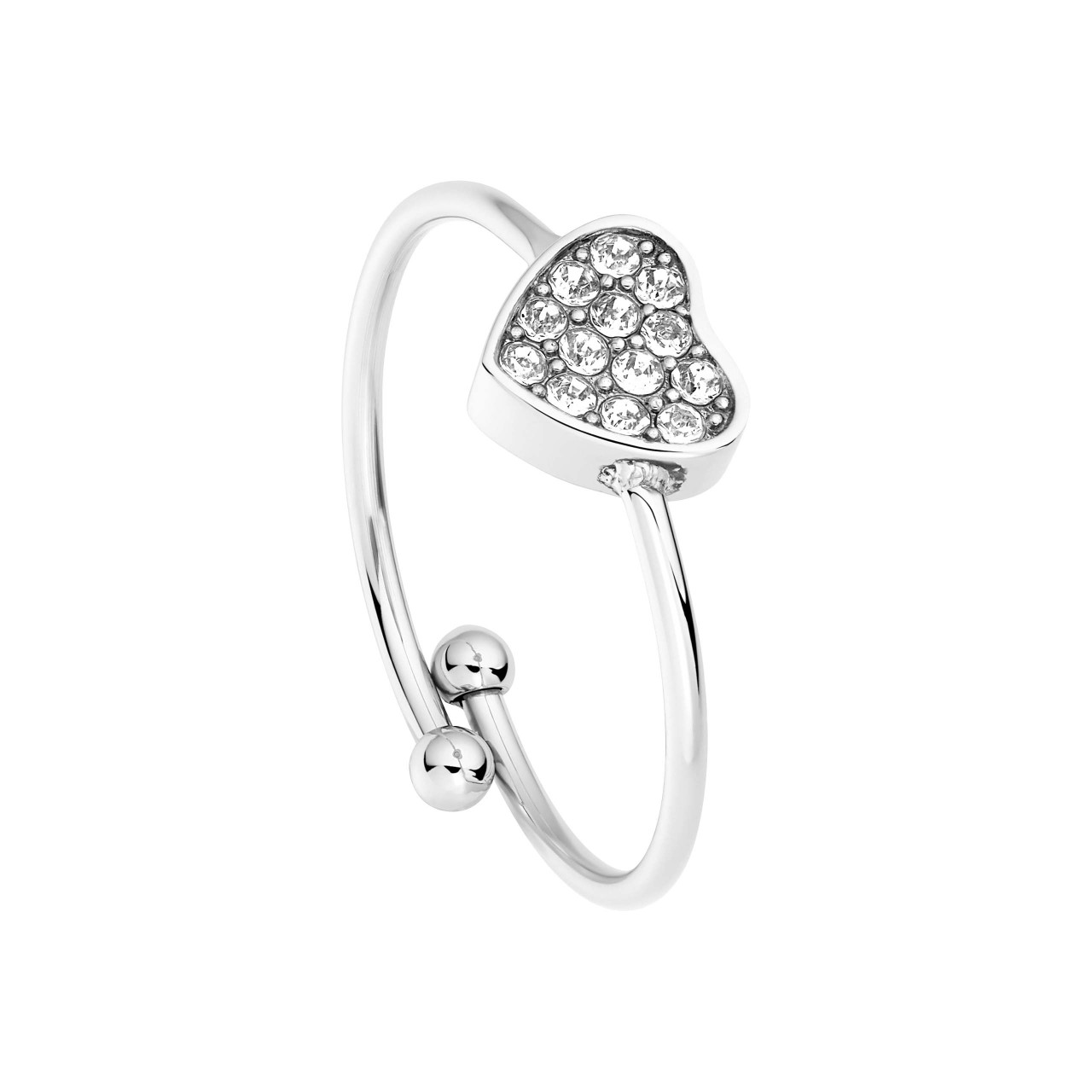 Delicate ring with heart-shaped ring top
