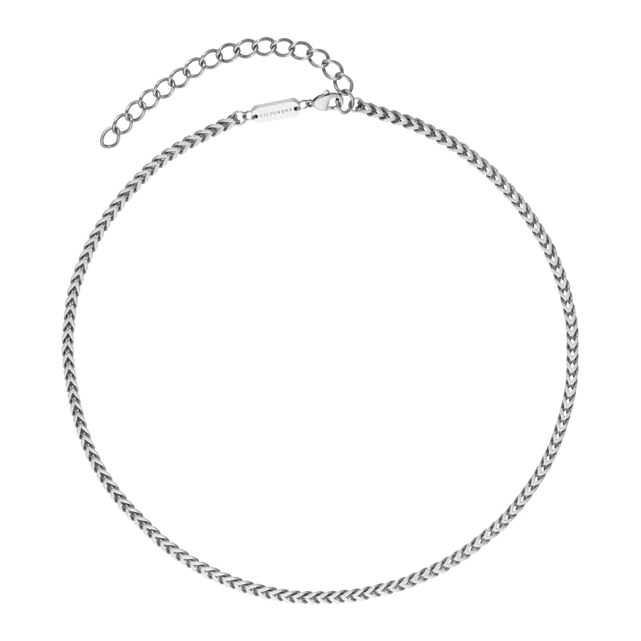 Striking silver-coloured stainless steel chain
