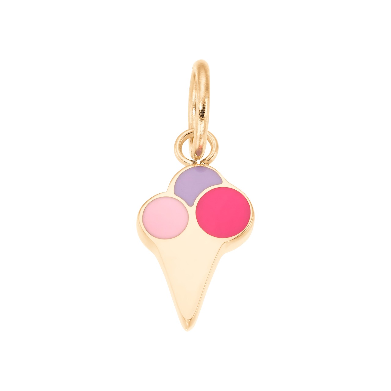 Cute gold-coloured pendant in the shape of an ice cream cone