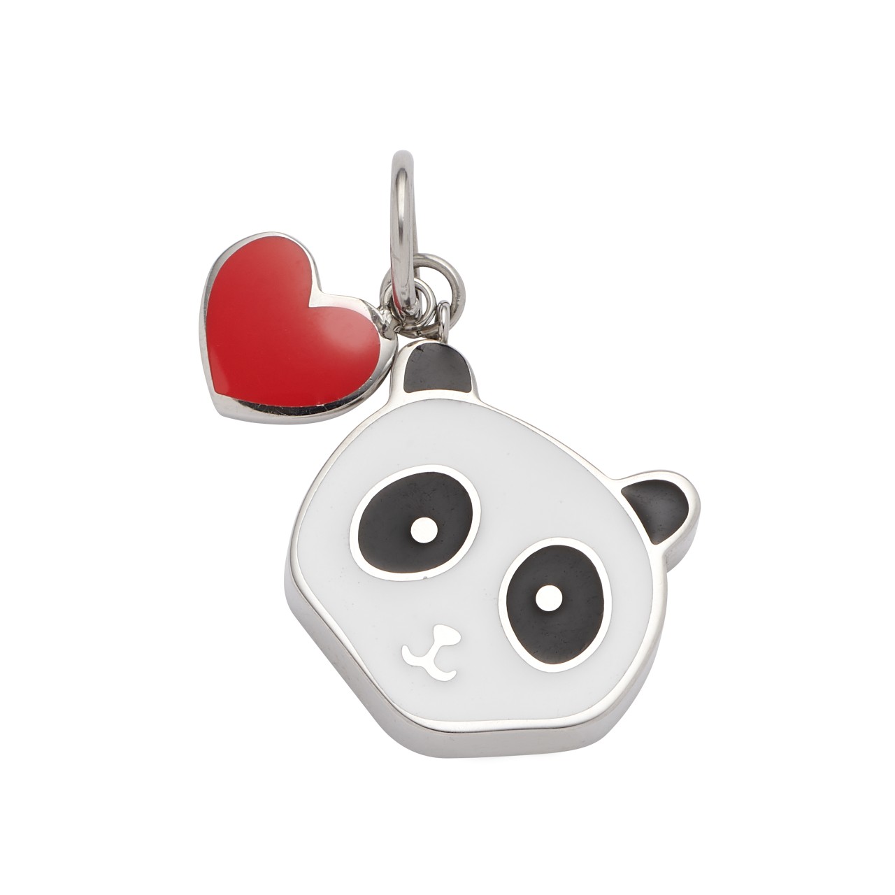 Stainless-steel pendant in a panda look