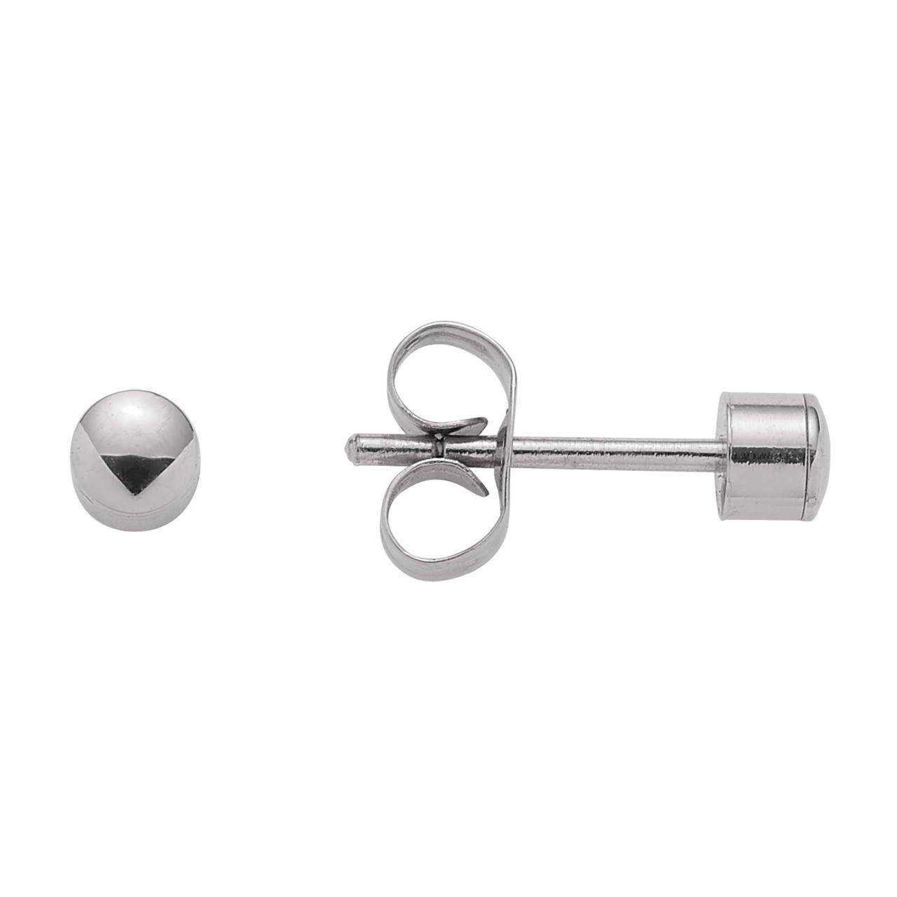 Plain polished stainless-steel ear studs