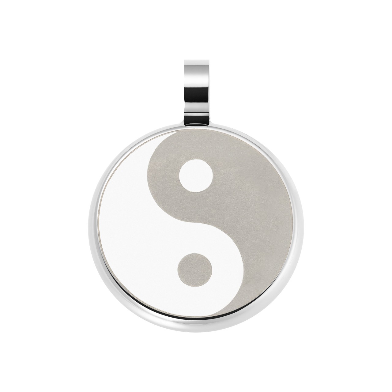 Silver-coloured yin-yang pendant