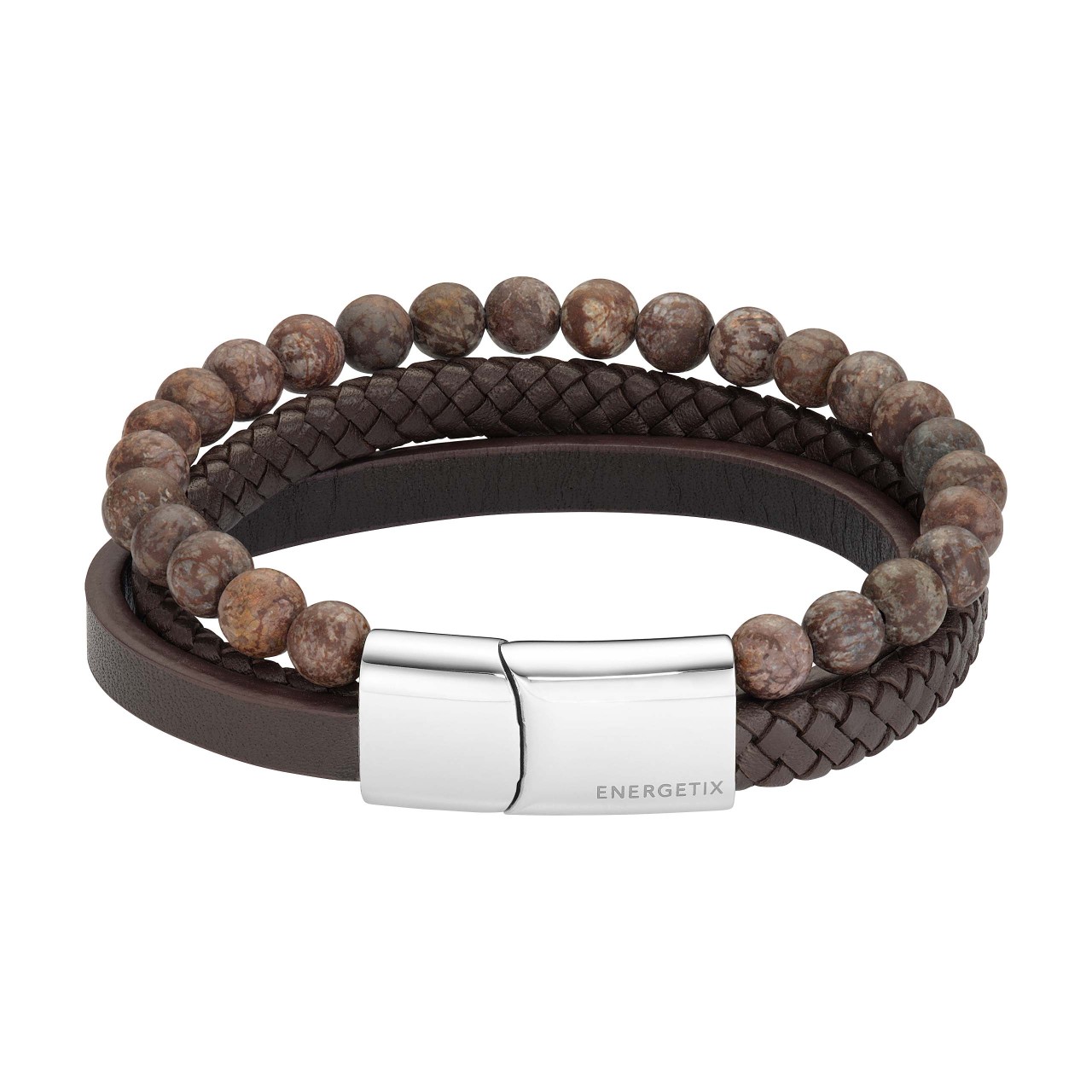 Multi-row bracelet with a modern mix of materials