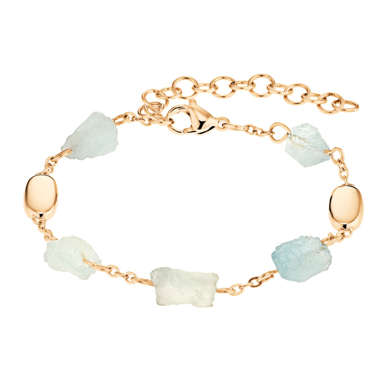 Gold-colored aquamarine bracelet full of elegance